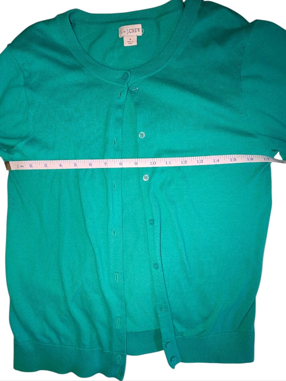 J. Crew Summer Green Women's Small Cotton Lightweight Cardigan Layering - Picture 4 of 8